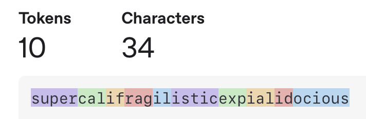 supercalifragilisticexpialidocious openai 4o tokens